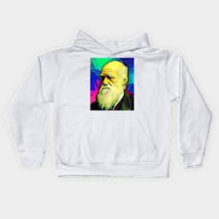 Charles Darwin Colourful Portrait | Charles Darwin Artwork 6 Kids Hoodie